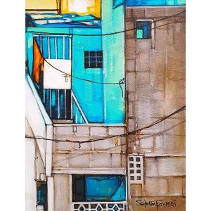 Salman Farooqi, 12 x 16 Inch, Acrylic on Canvas, Cityscape Painting, AC-SF-406